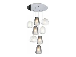 Online Sospensione Cromo 8 Luci Tonda Vetri (Alpha 2X Tr) (Beta 2X Tr) (Gamma 4X Fu) Gris