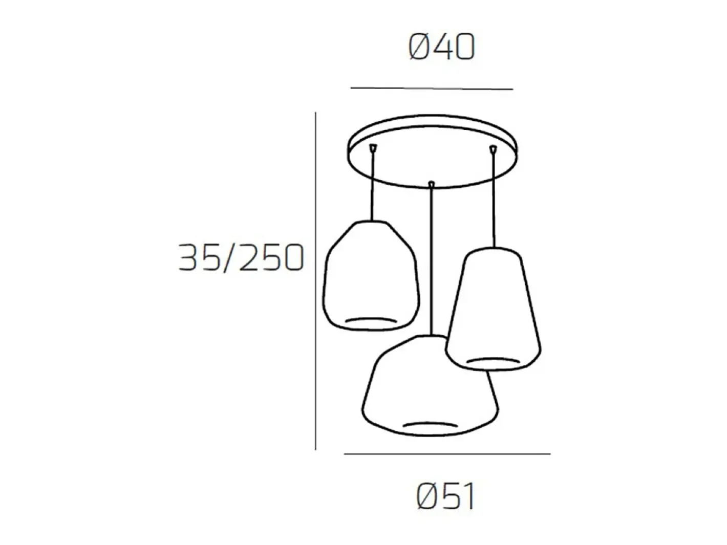Clearance Sospensione Cromo 3 Luci Tonda Vetri Alpha + Beta + Gamma Ambra Plateado