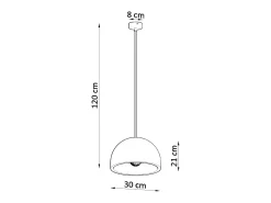 New Sollux Lighting Sospensione Cupola Grigio Chiaro E27 Cúpula colgante claro E27 Gris