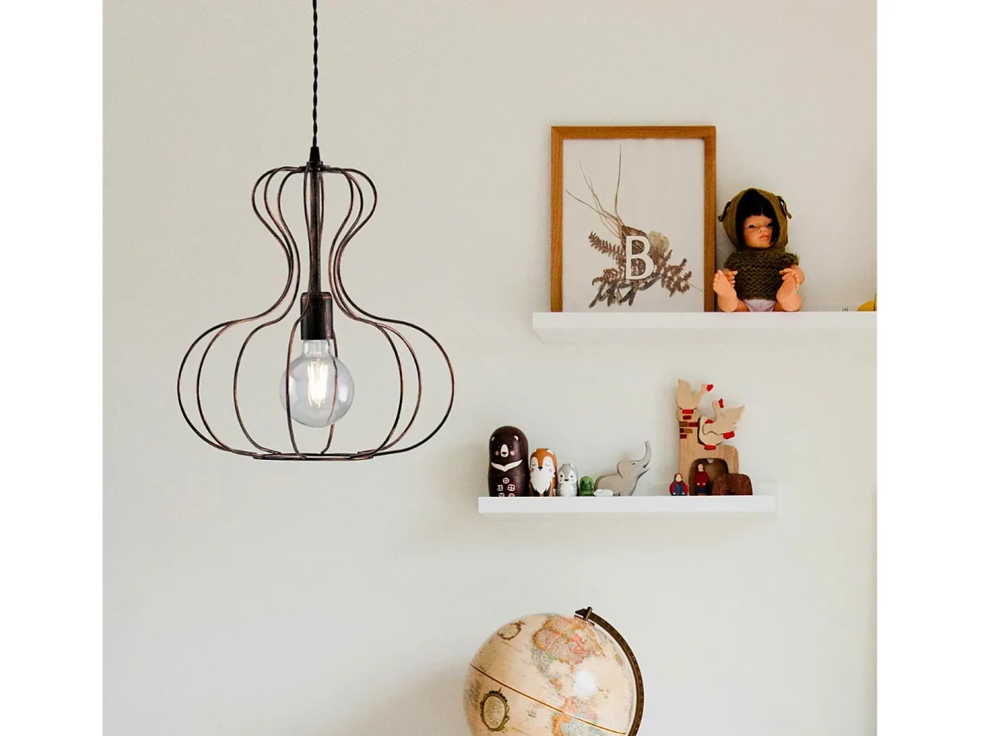 Sale Sospensione Industrial Titty 1 Luce Ferro Laccato Nero E Rame Cobrizo