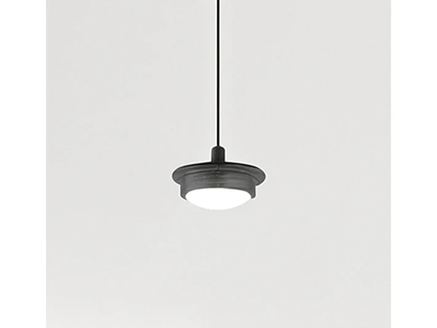 Lámpara Suspendida-Sospensione Industrial-Minimal-Nordico Hunter Alluminio Nero Vetro Led 5W 3000K Negro