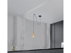 Sospensione Industrial-Nordico Spinoso Acciaio Nero Marrone 1 Luce E27 Marru00f3n Online