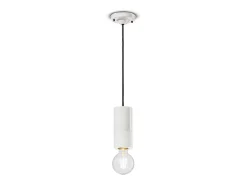 Outlet Ferroluce Sospensione Media Vintage Decò Pi Ceramica Bianco Grezzo 1 Luce E27 Blanco