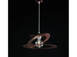 Sospensione Moderna 1 Luce Ferro Taglio Laser Marrone e Corten Serie Geko Marru00f3n chocolate Sale