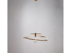 Clearance Sospensione Moderna 1 Luce Spring Ferro Laccato Oro Taglio Laser Dorado