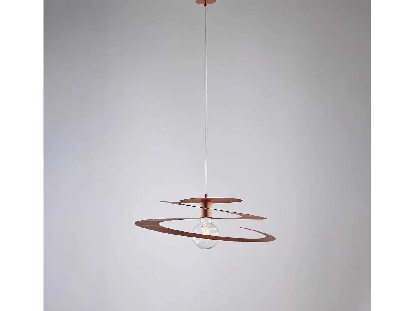Sale Sospensione Moderna 1 Luce Spring Ferro Laccato Rame Taglio Laser Cobrizo