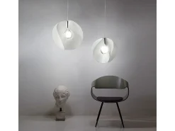 Online Sospensione Moderna Atom Polilux ® Bianco E Metallo Cromo 1 Luce E27 Blanco