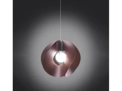 Lámpara Suspendida-Sospensione Moderna Atom Polilux ® Pink Metal E Metallo Cromo 1 Luce E27 Plateado