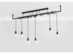 Sale Sollux Lighting Sospensione Moderna Barra Dritta 6 Luci Nero E27 Colgante de barra recto moderno 6 luces E27 Negro