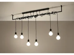 Sale Sollux Lighting Sospensione Moderna Barra Dritta 6 Luci Nero E27 Colgante de barra recto moderno 6 luces E27 Negro