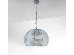 Sospensione Moderna Basket Alluminio E Metallo Grigio 3 Luci E27 50Cm Gris