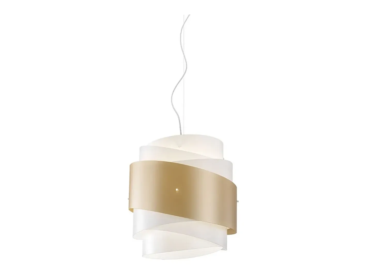 Clearance Sospensione Moderna Bea Polilux ® New Gold E Metallo Cromo 1 Luce E27 D40Cm Dorado