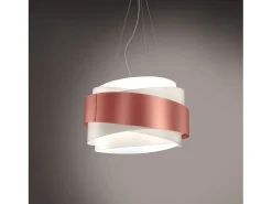 Lámpara Suspendida-Sospensione Moderna Bea Polilux ® Rame E Metallo Cromo 1 Luce E27 D60Cm Cobrizo