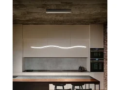 Sale Sospensione Moderna Bend Metallo Bianco Acrilico Led 48W 3000K Blanco