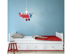 Lámpara Suspendida-Sospensione Moderna Biplano Polilux ® Rosso Biplano Rosso 1 Luce E27 Blanco