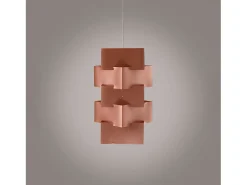 Lámpara Suspendida-Sospensione Moderna Building Polilux ® Rame E Metallo Cromo 1 Luce E27 H60Cm Cobrizo