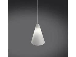 Lámpara Suspendida-Sospensione Moderna Calle Polilux ® Bianco E Metallo Cromo 1 Luce E27 Blanco