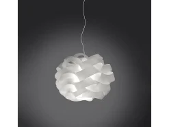 Discount Sospensione Moderna Cloud Polilux ® Bianco E Metallo Cromo 1 Luce E27 D.50Cm Blanco