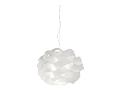 Discount Sospensione Moderna Cloud Polilux ® Bianco E Metallo Cromo 1 Luce E27 D.50Cm Blanco