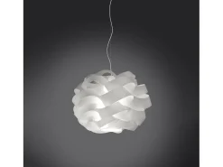 Lámpara Suspendida-Sospensione Moderna Cloud Polilux ® Bianco E Metallo Cromo 1 Luce E14 Blanco
