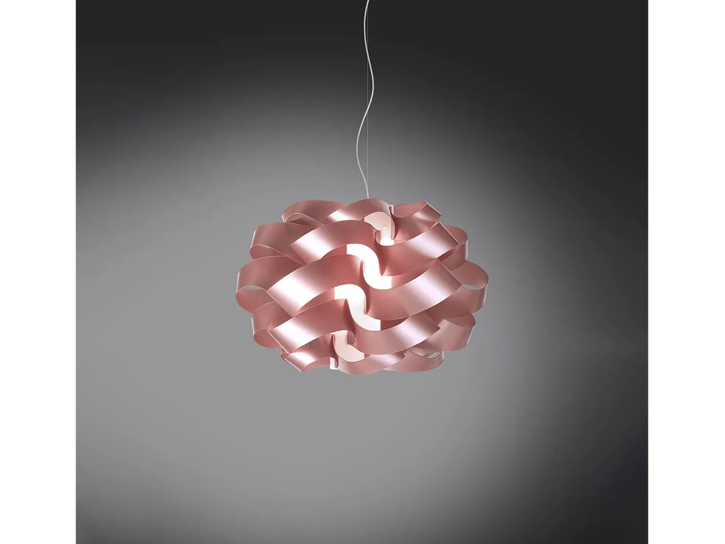 Lámpara Suspendida-Sospensione Moderna Cloud Polilux ® Pink Metal E Metallo Cromo 1 Luce E27 D.50Cm Plateado