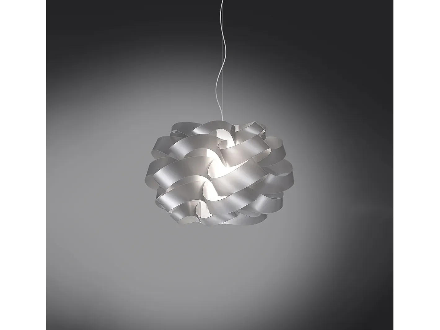 Sospensione Moderna Cloud Polilux ® Argento E Metallo Cromo 1 Luce E27 D.50Cm Plateado