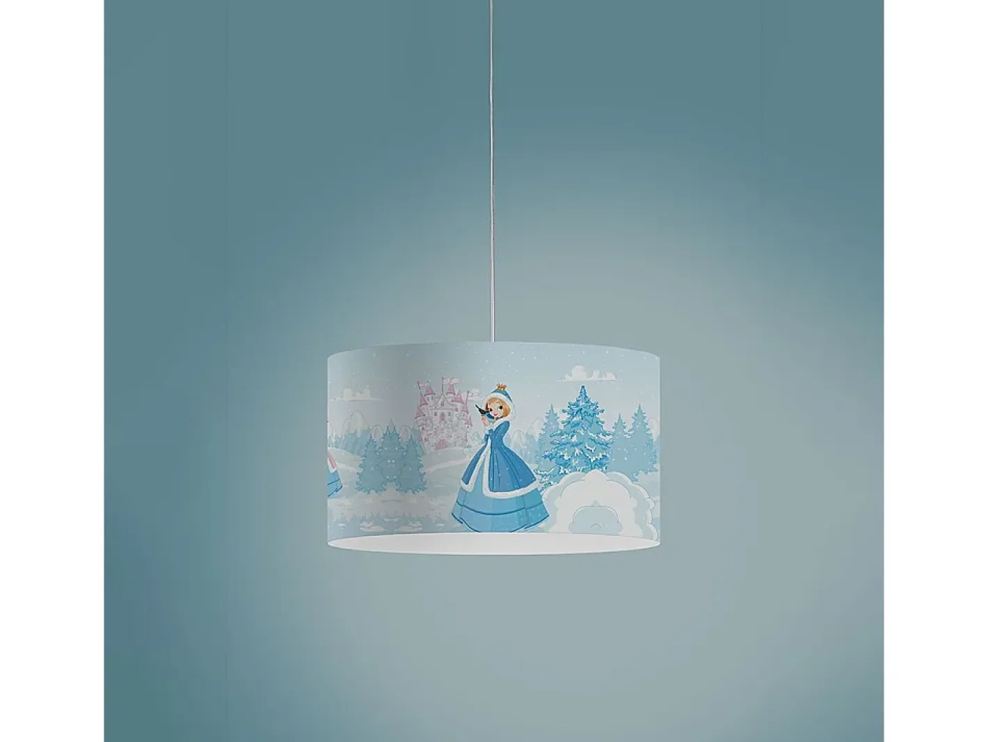 Clearance Sospensione Moderna Decokids Polilux ® Grafica Principessa 1 Luce E27 Blanco