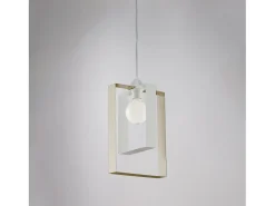 Sospensione Moderna Duplo 1 Luce Ferro Laccato Bianco E Tortora Topo Best