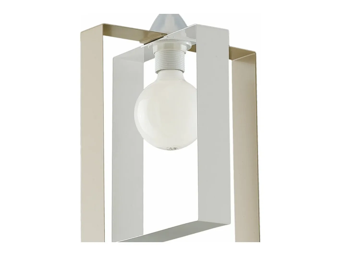 Sospensione Moderna Duplo 1 Luce Ferro Laccato Bianco E Tortora Topo Best