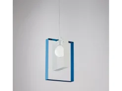 Sale Sospensione Moderna Duplo 1 Luce Ferro Laccato Bianco E Azzurro Blanco