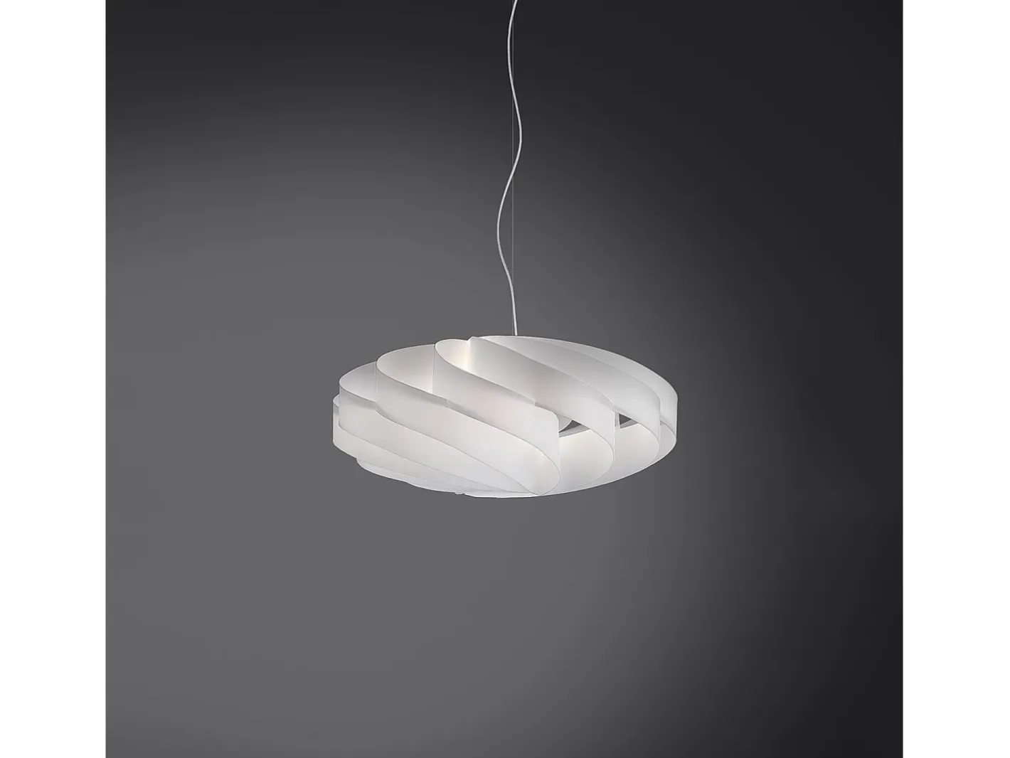 Clearance Sospensione Moderna Flat Polilux ® Bianco E Metallo Cromo 1 Luce E27 D50Cm Blanco