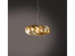 Sospensione Moderna Flat Polilux ® New Gold E Metallo Cromo 1 Luce E27 D50Cm Dorado Sale