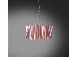 Lámpara Suspendida-Sospensione Moderna Folio Polilux ® Pink Metal E Metallo Cromo 1 Luce E27 D50Cm Plateado