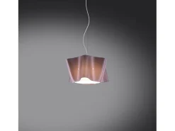 Lámpara Suspendida-Sospensione Moderna Folio Polilux ® Pink Metal E Metallo Cromo 1 Luce E27 Plateado