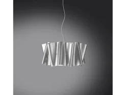 Lámpara Suspendida-Sospensione Moderna Folio Polilux ® Argento E Metallo Cromo 1 Luce E27 D60Cm Plateado