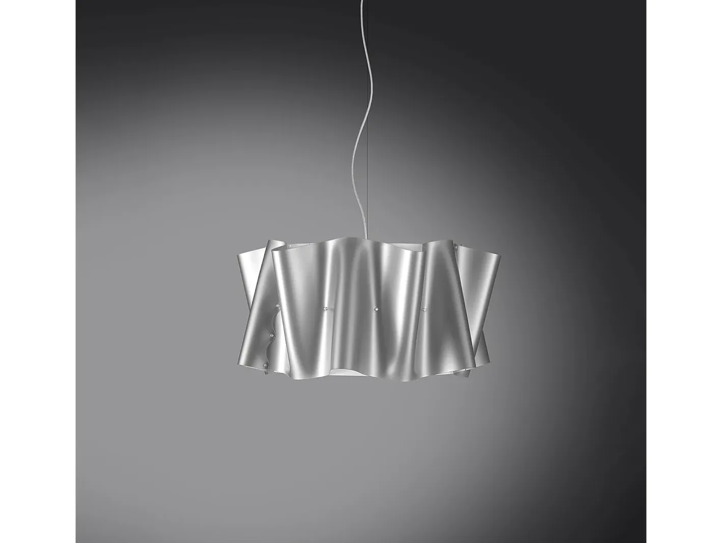 Lámpara Suspendida-Sospensione Moderna Folio Polilux ® Argento E Metallo Cromo 1 Luce E27 D60Cm Plateado