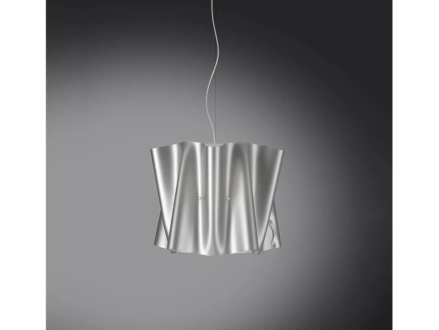 Lámpara Suspendida-Sospensione Moderna Folio Polilux ® Argento E Metallo Cromo 1 Luce E27 D40Cm Plateado