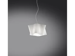 Discount Sospensione Moderna Folio Polilux ® Bianco E Metallo Cromo 1 Luce E27 Blanco