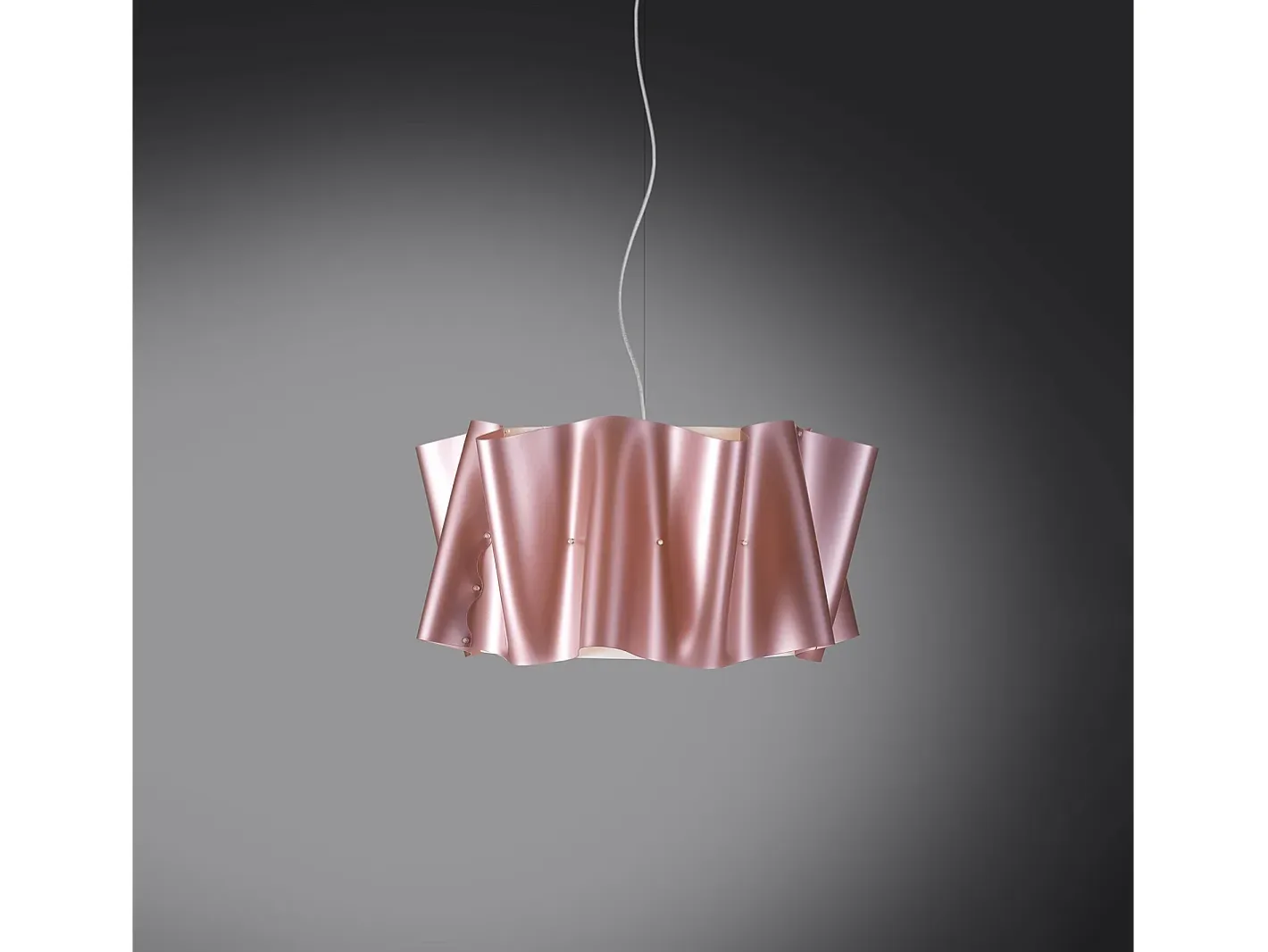 Lámpara Suspendida-Sospensione Moderna Folio Polilux ® Pink Metal E Metallo Cromo 1 Luce E27 D60Cm Plateado