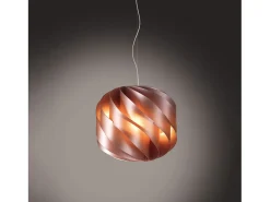 Lámpara Suspendida-Sospensione Moderna Globe Polilux ® Rame E Metallo Cromo 1 Luce E14 Cobrizo