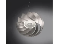 Sospensione Moderna Half Globe Polilux ® Argento Metallo Cromo 1 Luce E27 Plateado