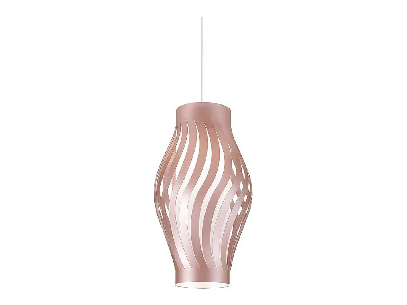 New Sospensione Moderna Helios Polilux ® Pink Metal 1 Luce E27 H61Cm Blanco