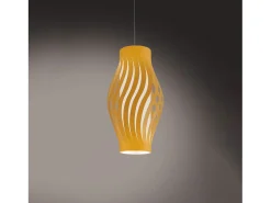 Lámpara Suspendida-Sospensione Moderna Helios Polilux ® Ocra Pastello 1 Luce E27 H61Cm Blanco