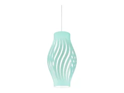 Discount Sospensione Moderna Helios Polilux ® Verde Pastello 1 Luce E27 H40Cm Blanco