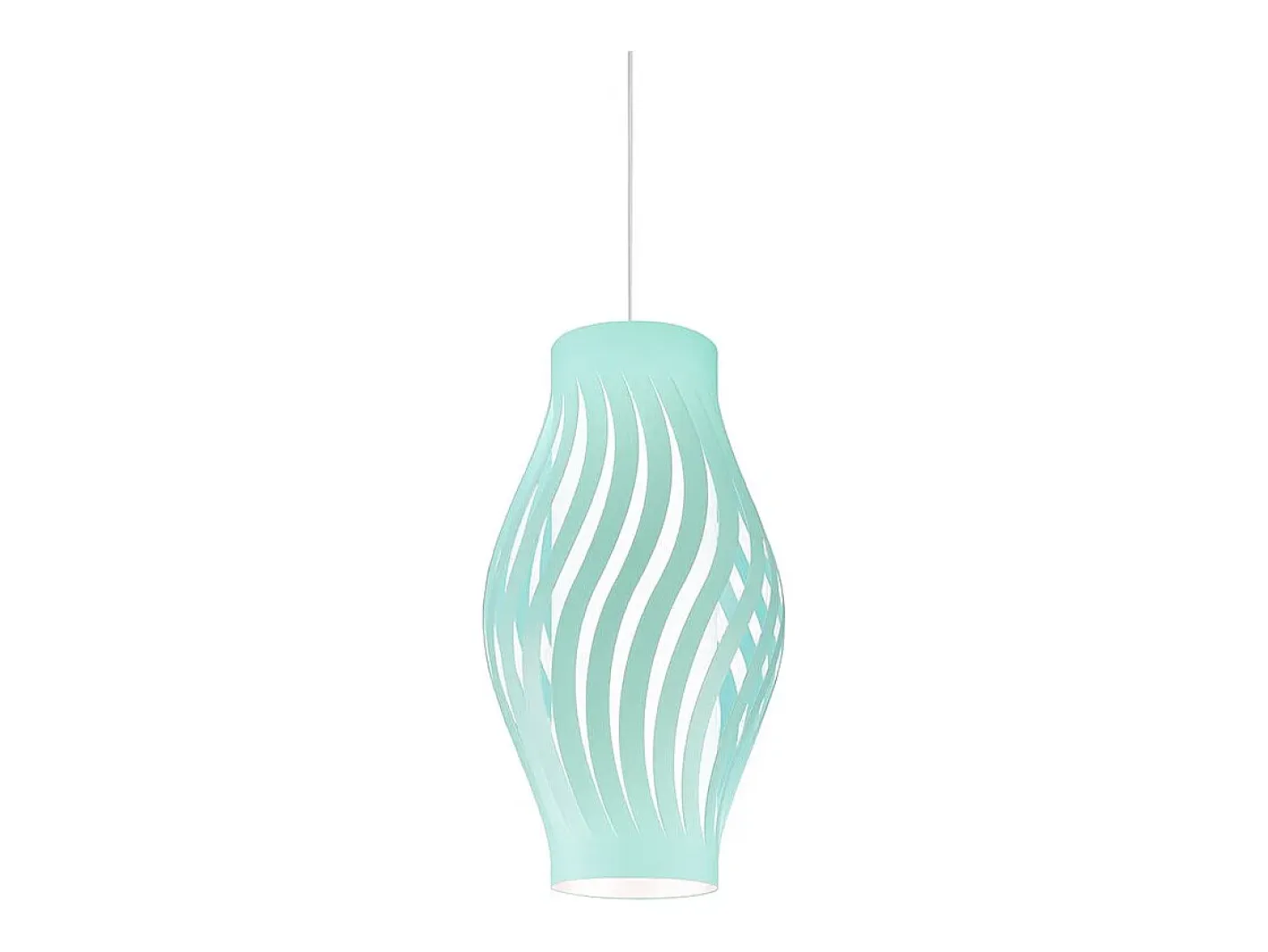 Discount Sospensione Moderna Helios Polilux ® Verde Pastello 1 Luce E27 H40Cm Blanco