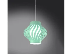 Lámpara Suspendida-Sospensione Moderna Helios Larga Polilux ® Verde Pastello 1 Luce E27 Blanco