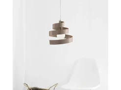Lámpara Suspendida-Sospensione Moderna Helix 1 Luce In Ferro Laccato Tortora Topo