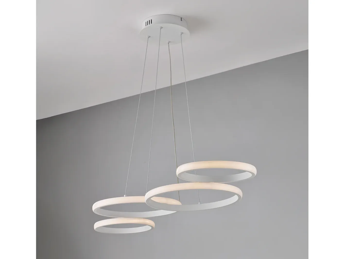 Plafón-Sospensione Moderna Hobart Plastica Bianco Led 40W Dimmerabile 3000-4000-6000K Blanco