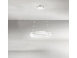 Lámpara Suspendida-Sospensione Moderna Kirko Metallo Bianco Led 48W 3000K Blanco