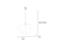 Outlet Sospensione Moderna Lap Metallo E Vetro Bianco 1 Luce E27 52Cm Blanco